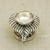 Silver Bilva Leaf Diya – Ornate Pooja Lamp with Traditional Motifs