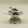 Antique Silver-Plated Duck Design Diya – Traditional Pooja Lamp with Ornate Base