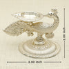 Antique Silver-Plated Peacock Single Diya – Elegant Pooja Lamp Décor