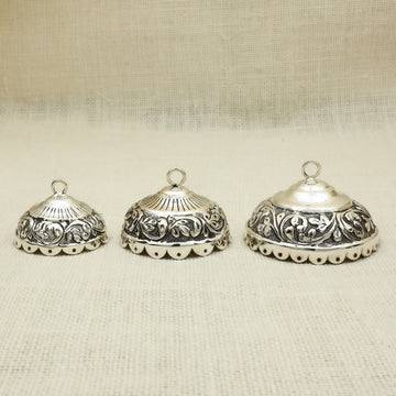 Antique Silver finish Umbrella Chattar Set – Floral Engraved Design (Set of 3)