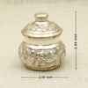 Handcrafted Silver Plated Floral Dabbi – Traditional Storage Container