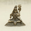 Silver Lord Shiva Idol – Meditative Pose with Trishul