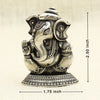Intricately Crafted Silver Ganesha Idol – Seated Pose with Blessing Hand