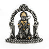 Antique Finish Silver Hanuman Idol with Golden Accents – Arch Frame Design