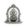Antique Finish Silver Lakshmi Idol – Seated on Lotus with Arch Frame