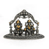 Silver Lakshmi-Ganesha Idol Set under Ornate Arch – Dual Tone Finish