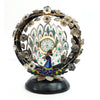 Silver Peacock Table Clock – Handcrafted Decorative Timepiece