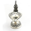 Antique Silver Finish Single Aarti with Handle – Floral Design