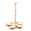 Hanging Lotus Diya Stand – Gold & Silver Finish with Chain Hook