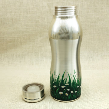Hand-Painted Stainless Steel Water Bottle – Floral Meadow Design