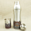 Silver Bottle & Glass Set with Meenakari Design