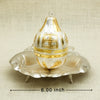 Silver-Gold Plated Decorative Nariyal on Hand shaped Tray – Auspicious Pooja Accessory