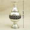Elegant Silver Flower Vase with Antique Beaded Detailing