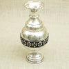 Elegant Silver Flower Vase with Antique Beaded Detailing