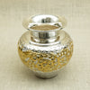 Silver Gold-Plated Engraved Kalash – Traditional Floral Design