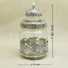 Glass Jar with Antique Silver Floral Detailing
