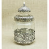 Glass Jar with Antique Silver Floral Detailing