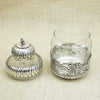 Glass Jar with Antique Silver Floral Detailing