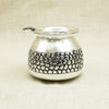 Elegant Silver Gheeloti with Leaf Motif Design