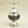 Ornate Silver Flower Vase with Intricate Floral Engraving
