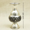 Ornate Silver Flower Vase with Intricate Floral Engraving