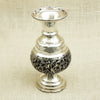 Ornate Silver Flower Vase with Intricate Floral Engraving