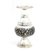 Ornate Silver Flower Vase with Intricate Floral Engraving