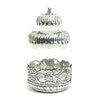 Glass Jar with Antique Silver Floral Detailing