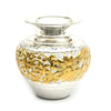 Silver Gold-Plated Engraved Kalash – Traditional Floral Design