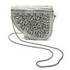 Handcrafted Silver Half-Moon Sling Bag with Floral Engravings