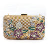 Gold Mesh Floral Embellished Clutch