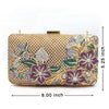 Gold Mesh Floral Embellished Clutch
