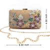 Exquisite Gold-Toned Clutch with Floral Embellishments