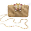 Exquisite Gold-Toned Clutch with Floral Embellishments
