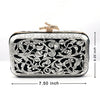 Silver Filigree Velvet Clutch – Handcrafted Elegance