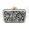 Silver Filigree Velvet Clutch – Handcrafted Elegance