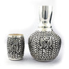 Handcrafted Silver Bedroom Water Jug & Glass Set with embossed design