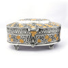 Elegant Silver & Gold-Toned Dry Fruit Box – Antique Floral Design