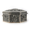Ornate Silver Octagonal Box – Exquisite Handcrafted Storage
