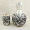 Handcrafted Silver Bedroom Water Jug & Glass Set with embossed design