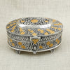 Elegant Silver & Gold-Toned Dry Fruit Box – Antique Floral Design