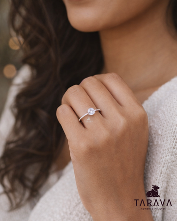 Classic Solitaire Sterling Silver Ring