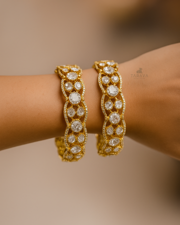 Heritage Silver Polki Bangles