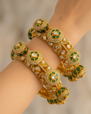 Bridal Silver Polki Bangles