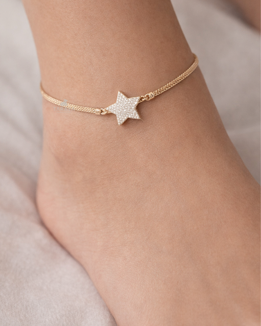 Celestial Star Sterling Silver Anklet