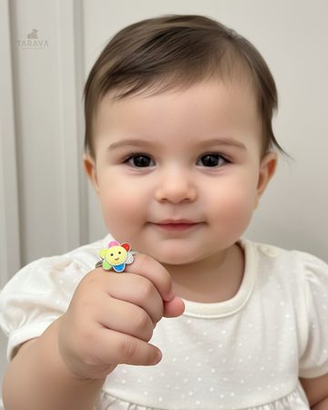 Smiley Bloom Silver Ring