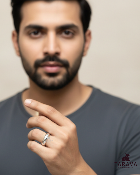 Minimal Plain Silver Band for Men