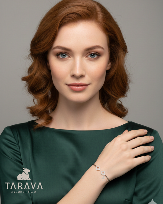 Clover Motif Silver Kada