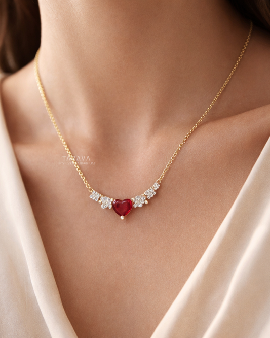 Ruby Charm Arc Necklace