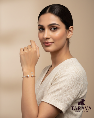 Heart Accent Silver Kada